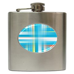 Lines Blue Stripes Hip Flask (6 Oz) by Mariart