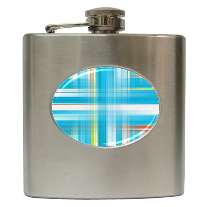 Lines Blue Stripes Hip Flask (6 oz)