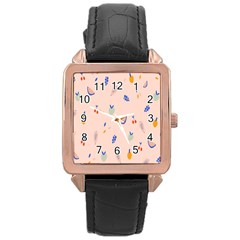 Papaya Apple Cherry Wine Fruit Pink Purple Rose Gold Leather Watch  by Mariart