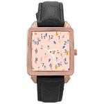 Papaya Apple Cherry Wine Fruit Pink Purple Rose Gold Leather Watch  Front