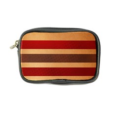 Vintage Striped Polka Dot Red Brown Coin Purse by Mariart