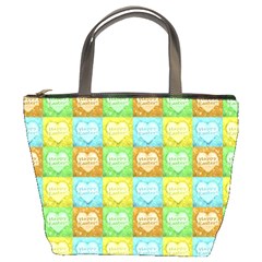 Colorful Happy Easter Theme Pattern Bucket Bags by dflcprints