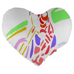 Motorcycle Racing The Slip Motorcycle Large 19  Premium Heart Shape Cushions by Nexatart