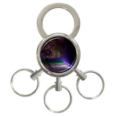 Illuminated Trees At Night 3-ring Key Chains by Nexatart