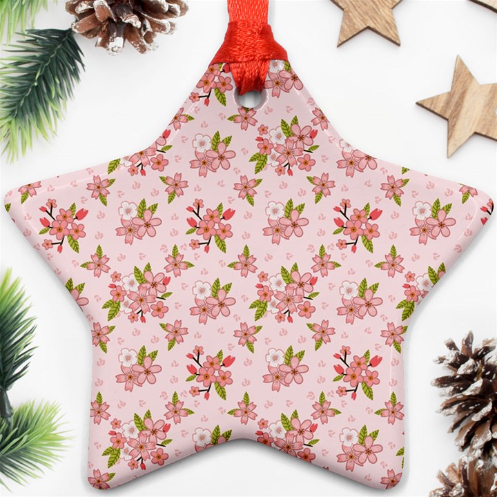 Beautiful hand drawn flowers pattern Ornament (Star)