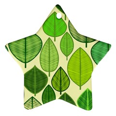 Leaves Pattern Design Star Ornament (two Sides) by TastefulDesigns