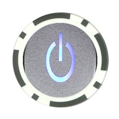 Close Up Of A Power Button Poker Chip Card Guard (10 Pack) by Nexatart