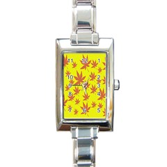 Autumn Background Rectangle Italian Charm Watch by Nexatart