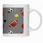 Balltiled Grey Ball Tennis Football Basketball Billiards White Mugs Right