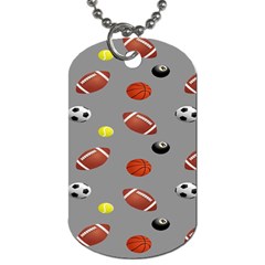 Balltiled Grey Ball Tennis Football Basketball Billiards Dog Tag (one Side) by Mariart