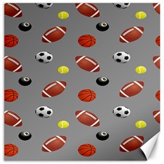 Balltiled Grey Ball Tennis Football Basketball Billiards Canvas 12  X 12   by Mariart