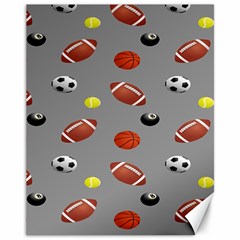 Balltiled Grey Ball Tennis Football Basketball Billiards Canvas 11  X 14   by Mariart