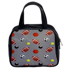 Balltiled Grey Ball Tennis Football Basketball Billiards Classic Handbags (2 Sides) by Mariart