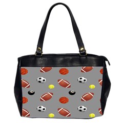 Balltiled Grey Ball Tennis Football Basketball Billiards Office Handbags (2 Sides)  by Mariart