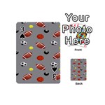 Balltiled Grey Ball Tennis Football Basketball Billiards Playing Cards 54 (Mini)  Front - Spade3