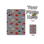 Balltiled Grey Ball Tennis Football Basketball Billiards Playing Cards 54 (Mini)  Front - Club6