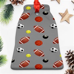 Balltiled Grey Ball Tennis Football Basketball Billiards Bell Ornament (two Sides) by Mariart