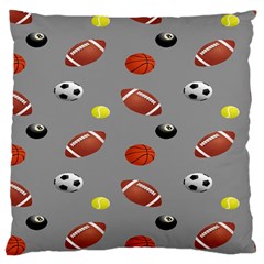 Balltiled Grey Ball Tennis Football Basketball Billiards Large Cushion Case (one Side) by Mariart