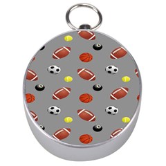 Balltiled Grey Ball Tennis Football Basketball Billiards Silver Compasses by Mariart