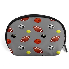 Balltiled Grey Ball Tennis Football Basketball Billiards Accessory Pouches (large)  by Mariart