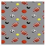 Balltiled Grey Ball Tennis Football Basketball Billiards Large Satin Scarf (Square) Front