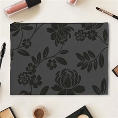 Flower Floral Rose Black Cosmetic Bag (xl) by Mariart