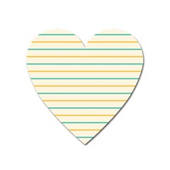 Horizontal Line Yellow Blue Orange Heart Magnet by Mariart