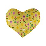 Easter - chick and tulips Standard 16  Premium Heart Shape Cushions Back