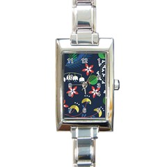 Origami Flower Floral Star Leaf Rectangle Italian Charm Watch by Mariart