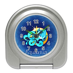 Zodiac Aquarius Travel Alarm Clocks by Mariart