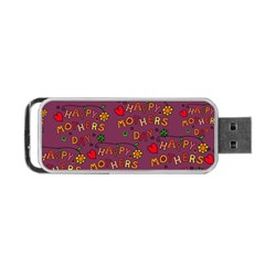 Happy Mothers Day Text Tiling Pattern Portable Usb Flash (two Sides) by Nexatart