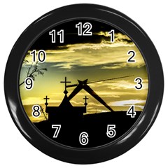 Graves At Side Of Road In Santa Cruz, Argentina Wall Clocks (black) by dflcprints