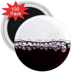 Bubbles In Red Wine 3  Magnets (100 Pack) by Nexatart