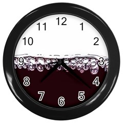 Bubbles In Red Wine Wall Clocks (black) by Nexatart