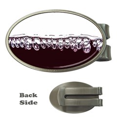 Bubbles In Red Wine Money Clips (oval)  by Nexatart