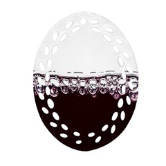 Bubbles In Red Wine Ornament (oval Filigree) by Nexatart