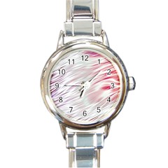 Fluorescent Flames Background With Special Light Effects Round Italian Charm Watch by Nexatart