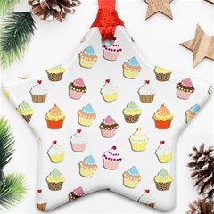 Cupcakes Pattern Ornament (star) by Valentinaart