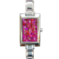 Shapes Abstract Pink Rectangle Italian Charm Watch by Nexatart