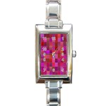 Shapes Abstract Pink Rectangle Italian Charm Watch Front