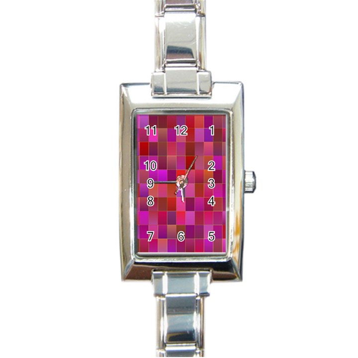 Shapes Abstract Pink Rectangle Italian Charm Watch