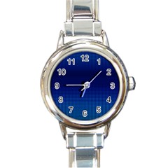 Blue Dot Round Italian Charm Watch by PhotoNOLA