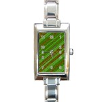 Stripes Course Texture Background Rectangle Italian Charm Watch Front