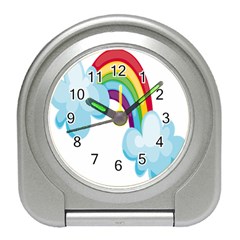 Could Rainbow Red Yellow Green Blue Purple Travel Alarm Clocks by Mariart