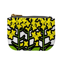 Flower Floral Sakura Yellow Green Leaf Mini Coin Purses by Mariart