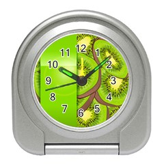 Fruit Slice Kiwi Green Travel Alarm Clocks by Mariart