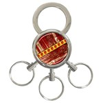 Wood and jewels 3-Ring Key Chains Front