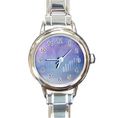 Business Background Blue Corporate Round Italian Charm Watch by Nexatart