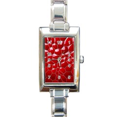 Plaid Iron Red Line Light Rectangle Italian Charm Watch by Mariart