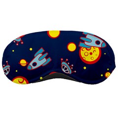 Rocket Ufo Moon Star Space Planet Blue Circle Sleeping Masks by Mariart